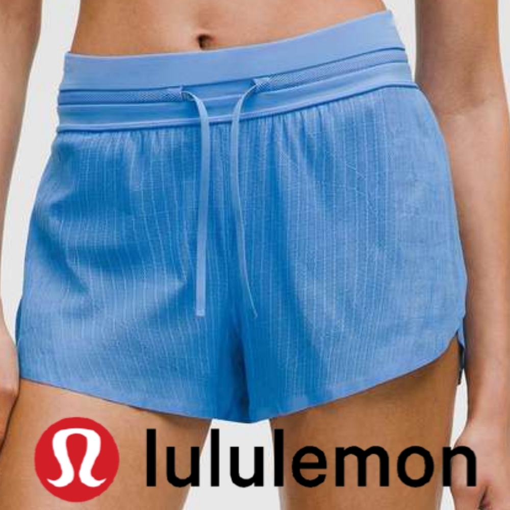 NWT Lululemon Fast and Free Airflow Mid-Rise Running Short 3"- POOL PARTY